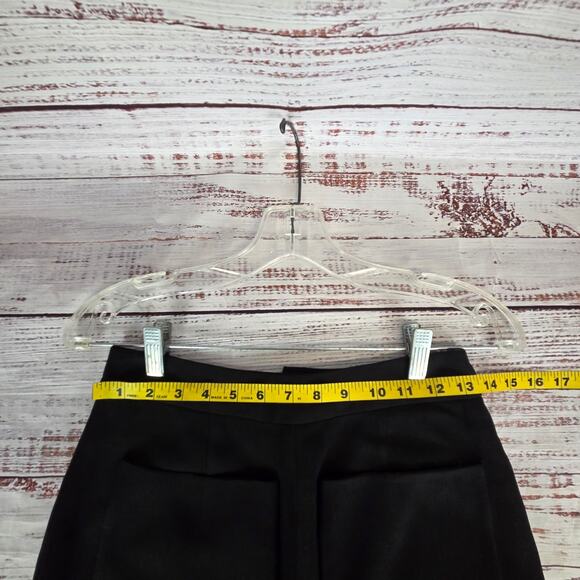 L'Agence Basic Black Pencil Skirt Size 4 Pockets Slit Stretch Classic Career Cor - Picture 10 of 13